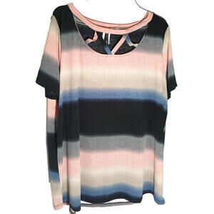 GLITZY GIRLZ Ladies XL  Short Sleeve NWOT Top Multi-Color New Without Tags